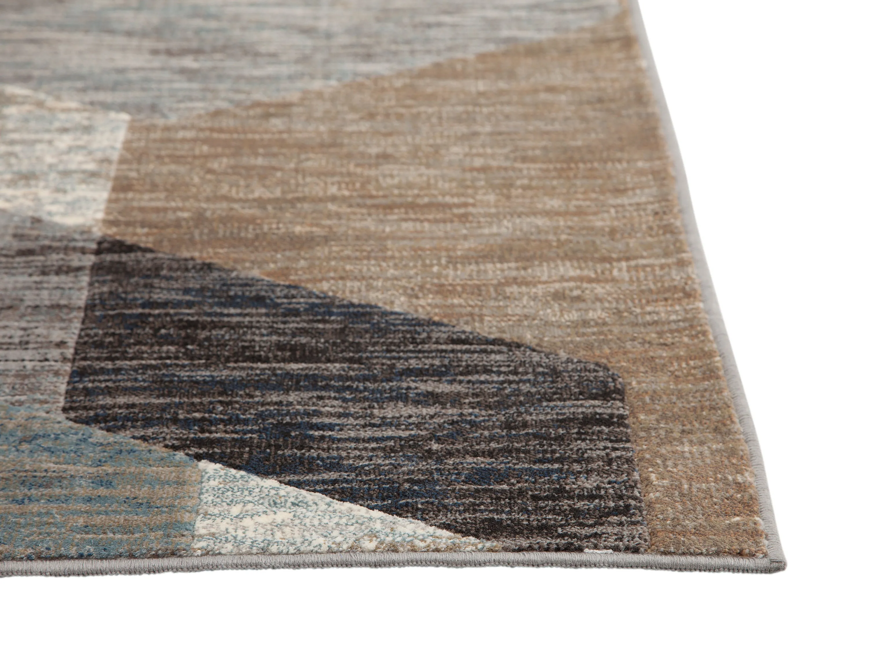 Gray/Blue/Natural Geometric Area Rug, 8x10