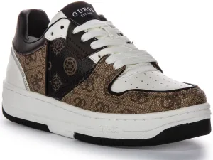 Guess Ancie Dual Trainers In Brown White For Women