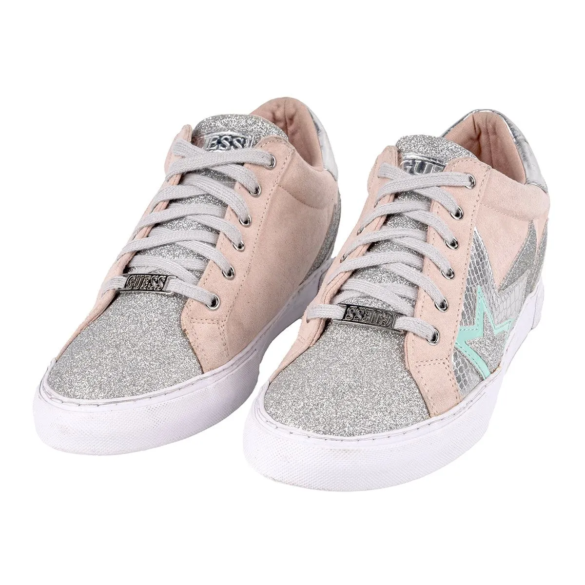 Guess Glittery Low-Top Sneakers Fabric Multicolour Colour For Women