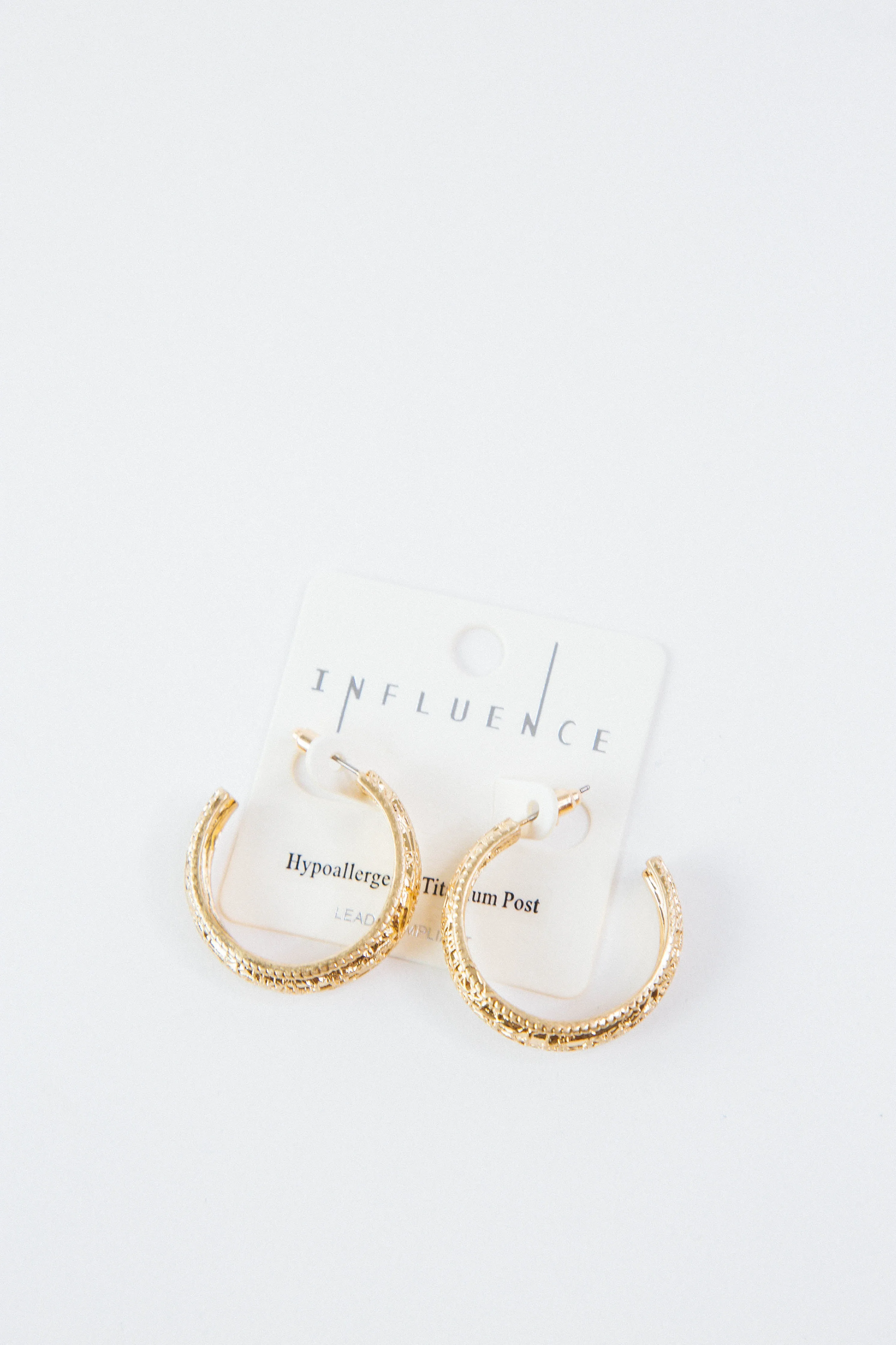 Haisley Textured Metal Hoops, Gold