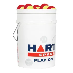 HART Bucket of Low Compression Tennis Balls - Yellow/Red