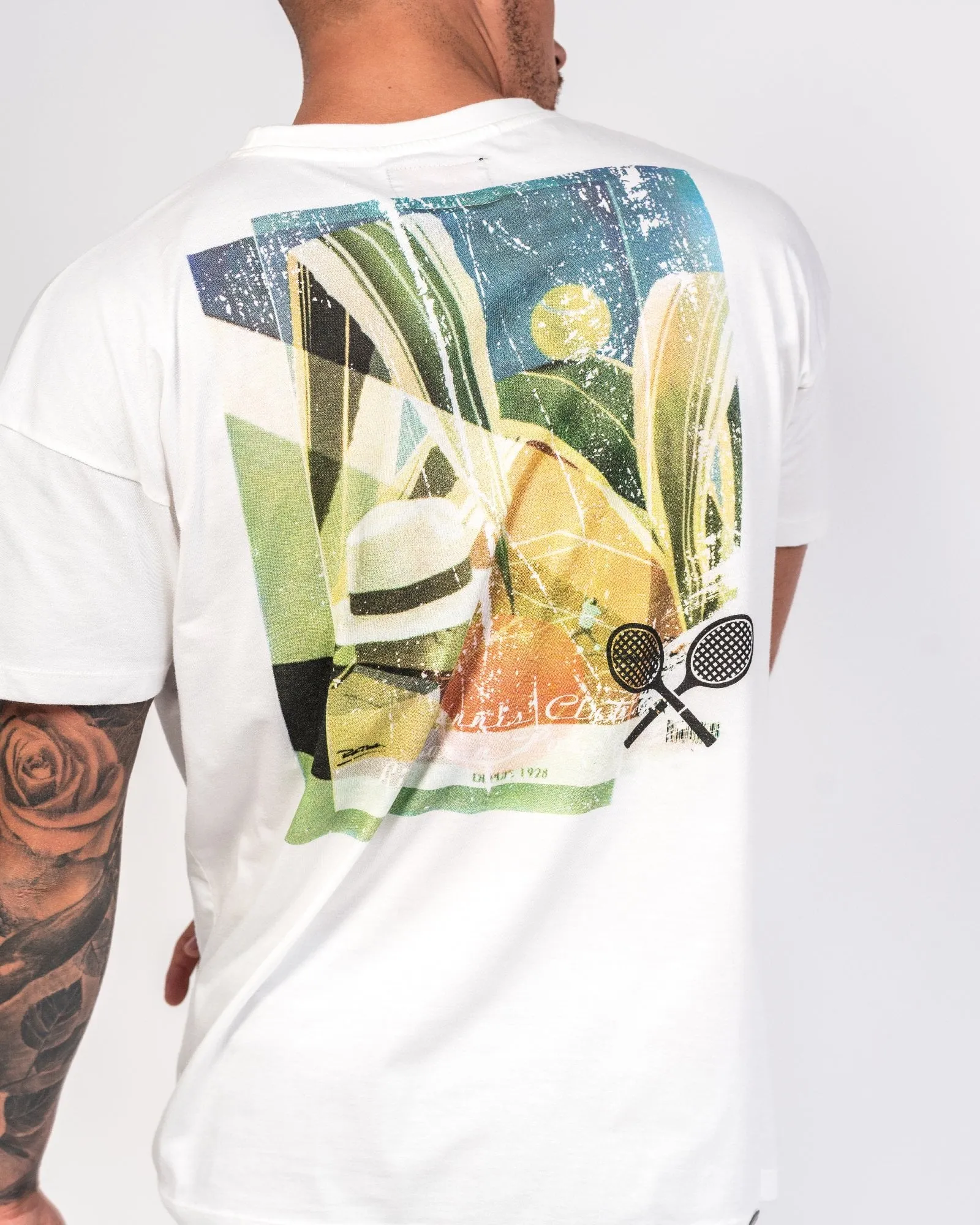 Havana Club Tennis Printed White T-Shirt