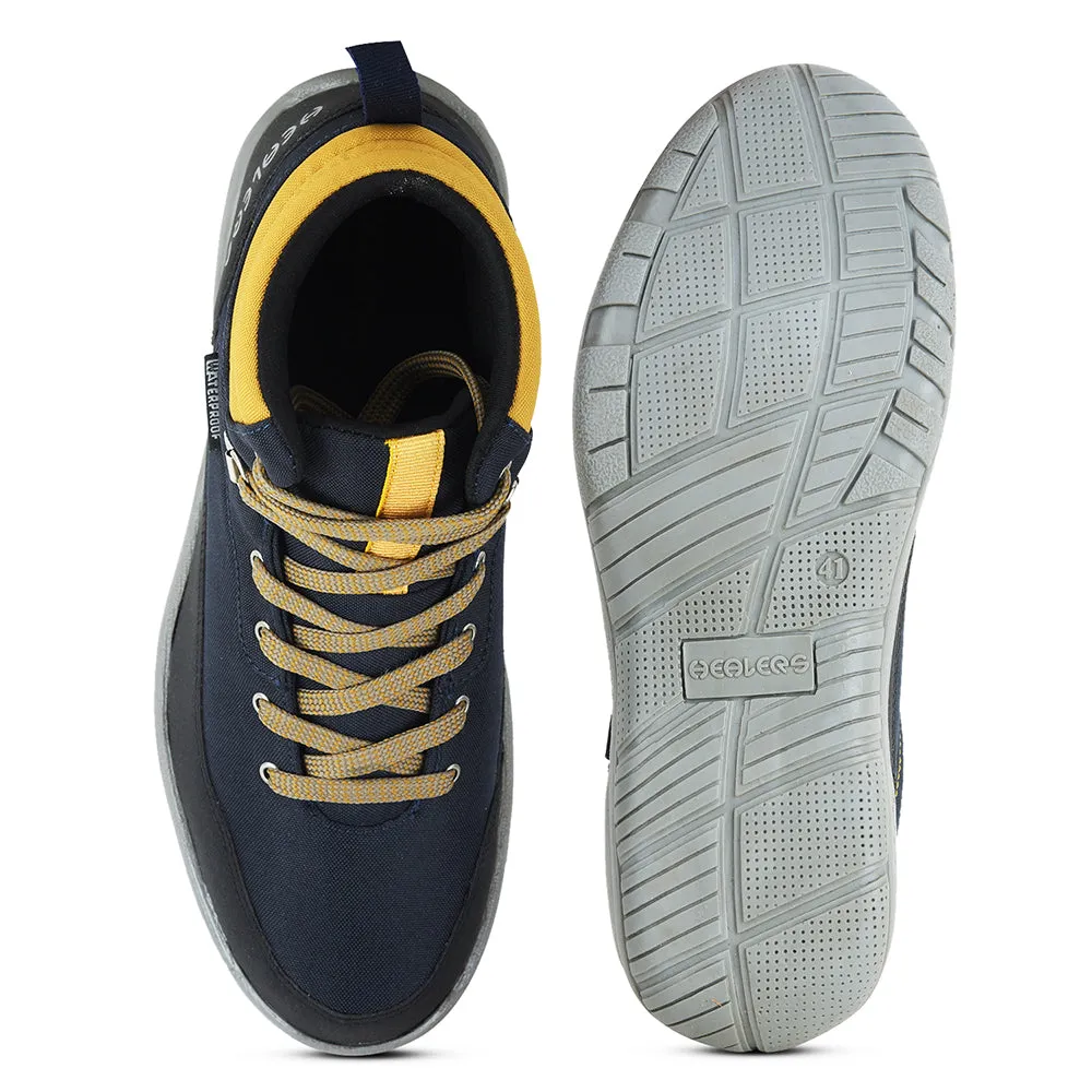 Healers Sports Navy Blue Trekking Lacing Shoes For Men RACE-2 By Liberty