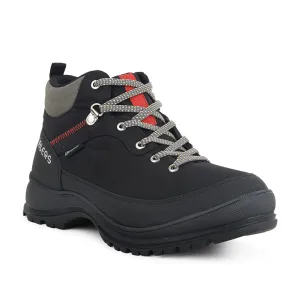 Healers Sports Trekking Black Lacing Shoes For Men RACE-1 By Liberty