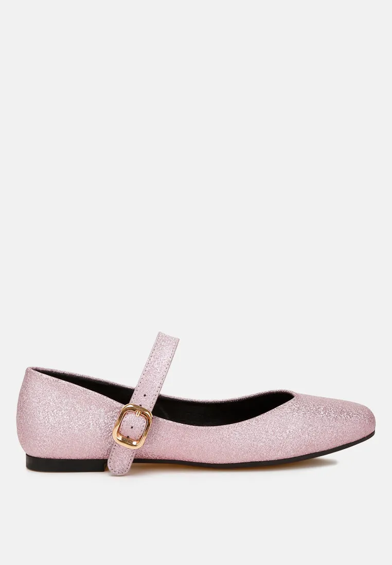 Herma Glitter Pin Buckle Ballerinas