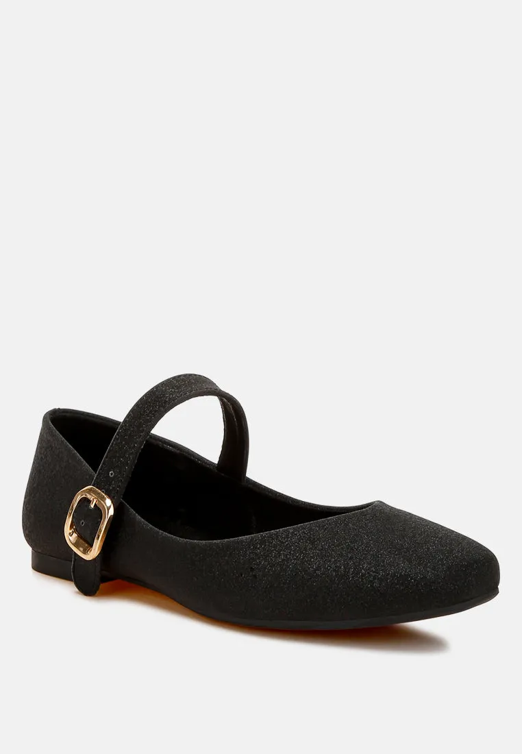 Herma Glitter Pin Buckle Ballerinas