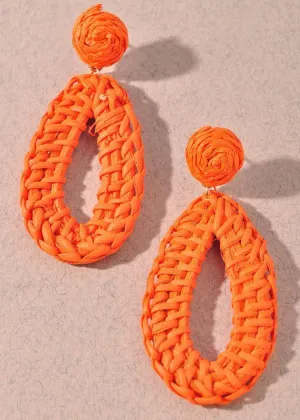 Holbox Rattan Hoops-Orange