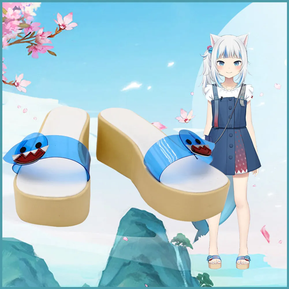 Hololive Vtuber Gawr Gura Cosplay Shoes Boots Halloween Costumes Accessory Custom Made