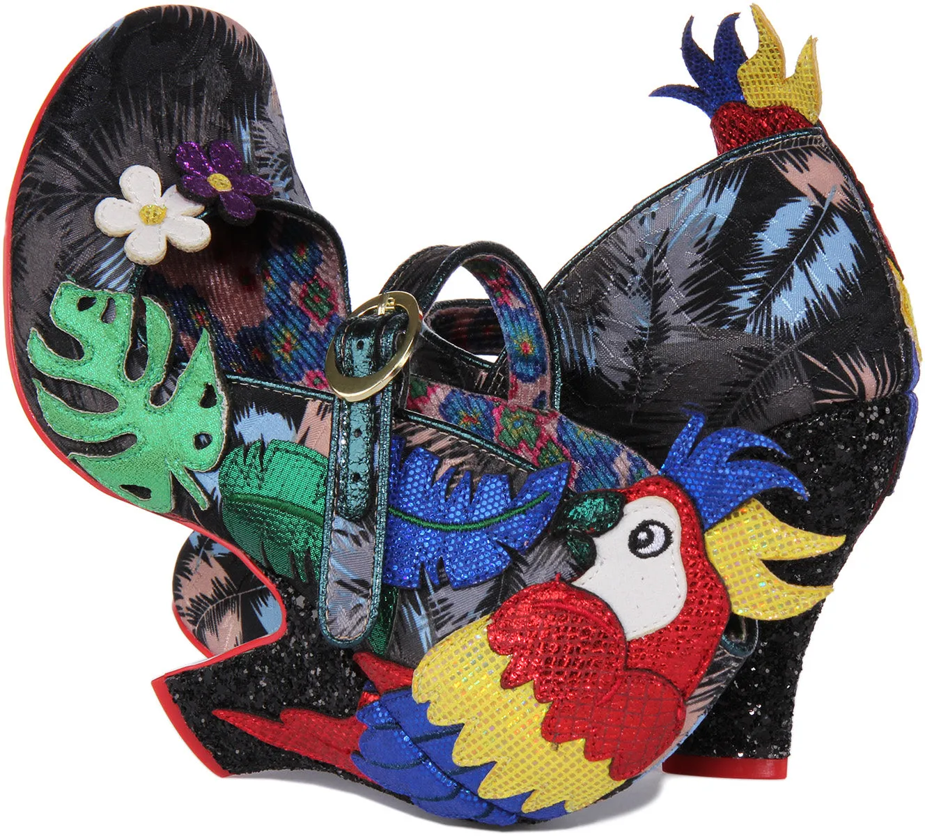 Irregular Choice Parrot Paradise In Black Multi For Women