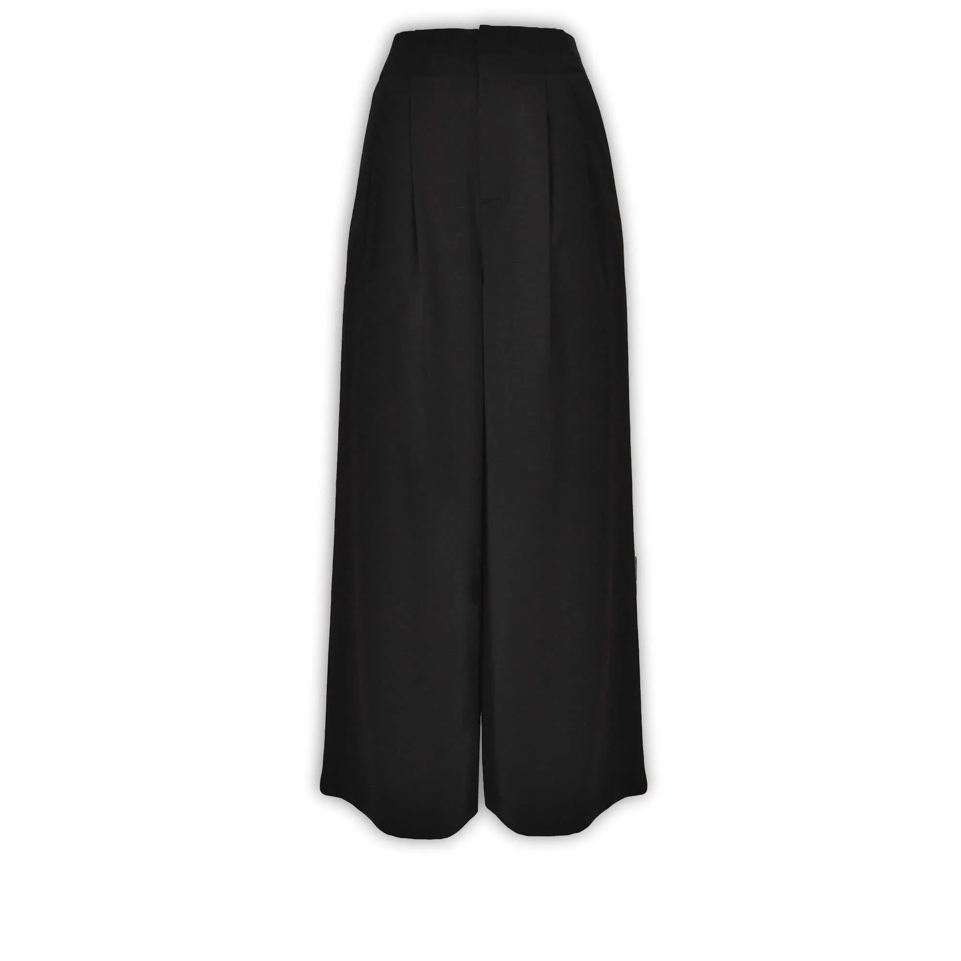 J. Peterman Women's Pleat-Front Wide Leg Pants in Black