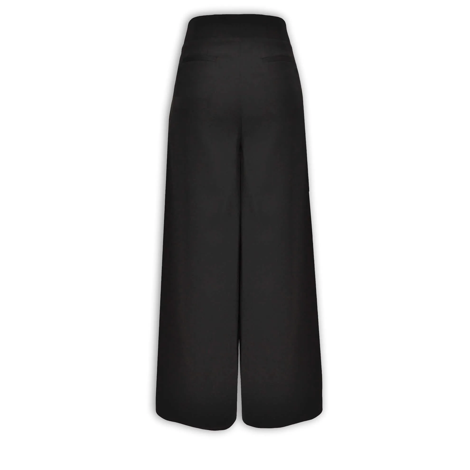 J. Peterman Women's Pleat-Front Wide Leg Pants in Black