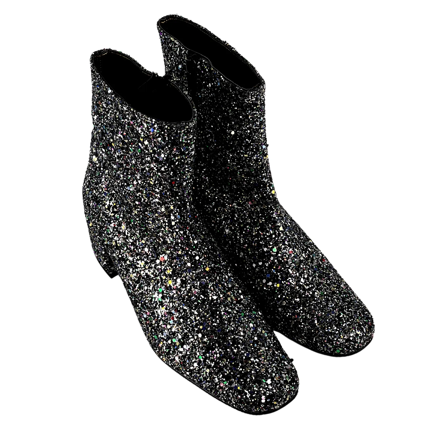 'Jacqui' vegan ankle boot by Zette Shoes - silver glitter