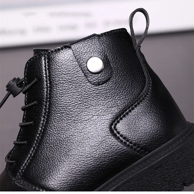 Kids Martin Boots Casual Shoes Warm Ankle Children WaterProof Baby Boys Girlls Leather Soft