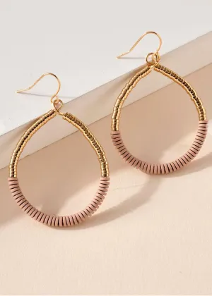 Larissa Beaded Hoops-Blush