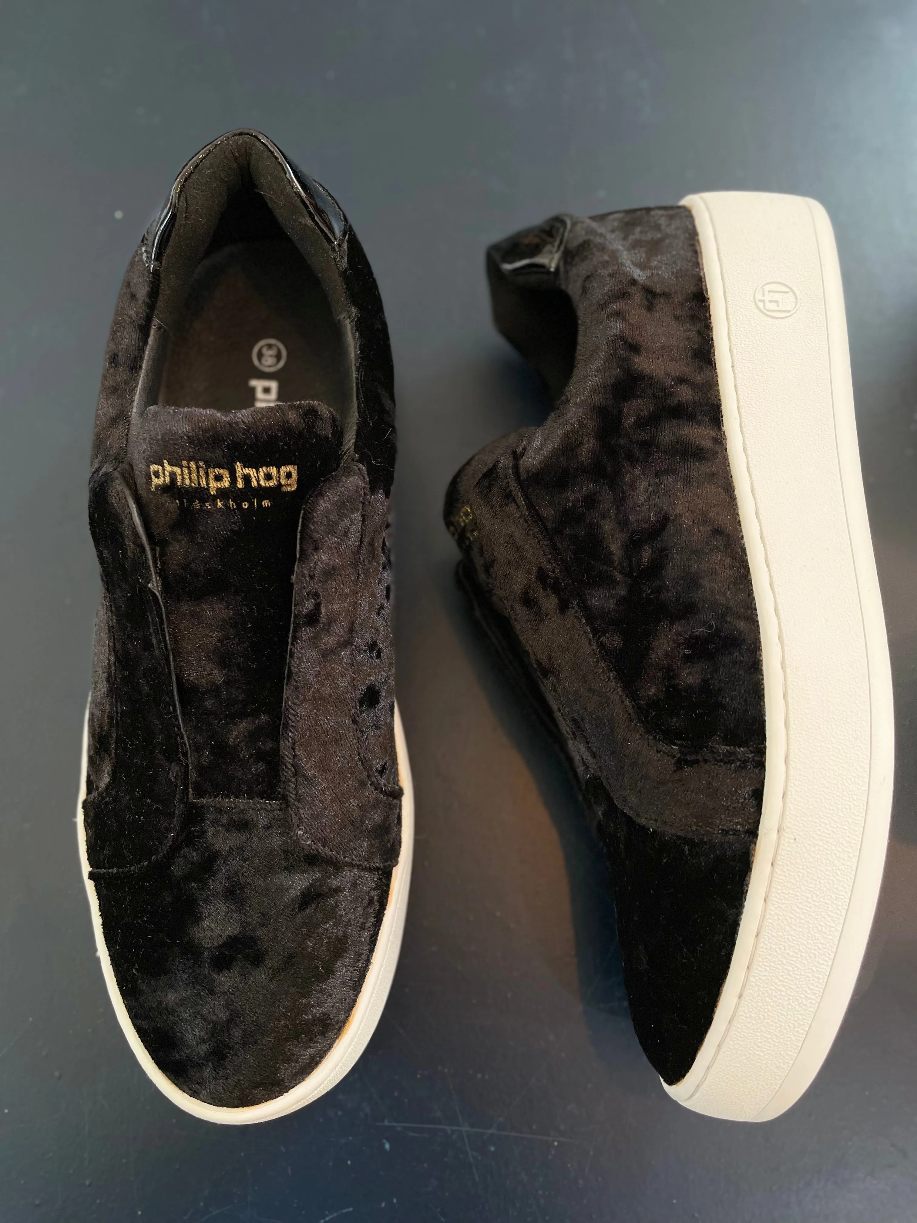 *LAST PAIR!* Philip Hog May Trainer in Black Velvet