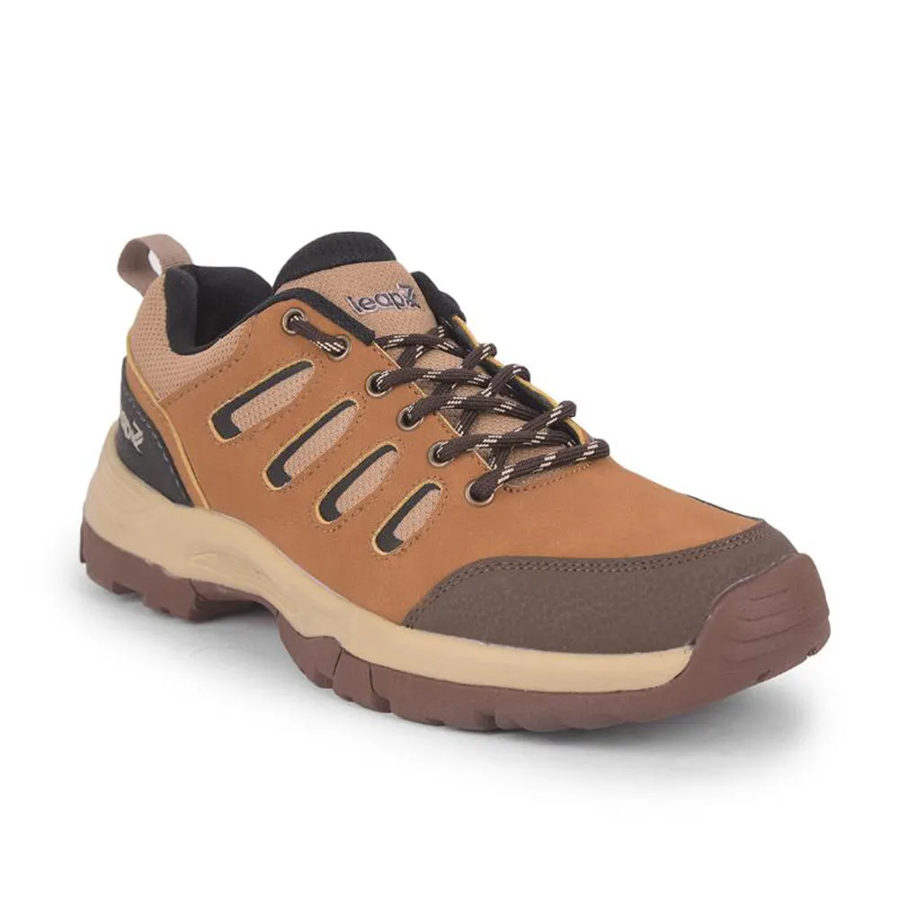 Leap7x Sports Trekking Camel Lacing Shoes For Men COLUMBO-1E By Liberty