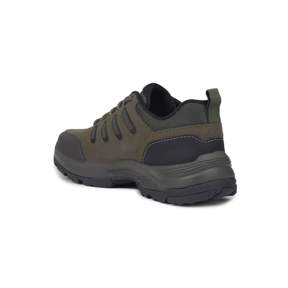 Leap7x Sports Trekking Olive Green Lacing Shoes For Men COLUMBO-1E By Liberty