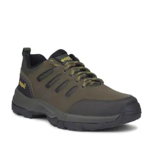 Leap7x Sports Trekking Olive Green Lacing Shoes For Men COLUMBO-1E By Liberty