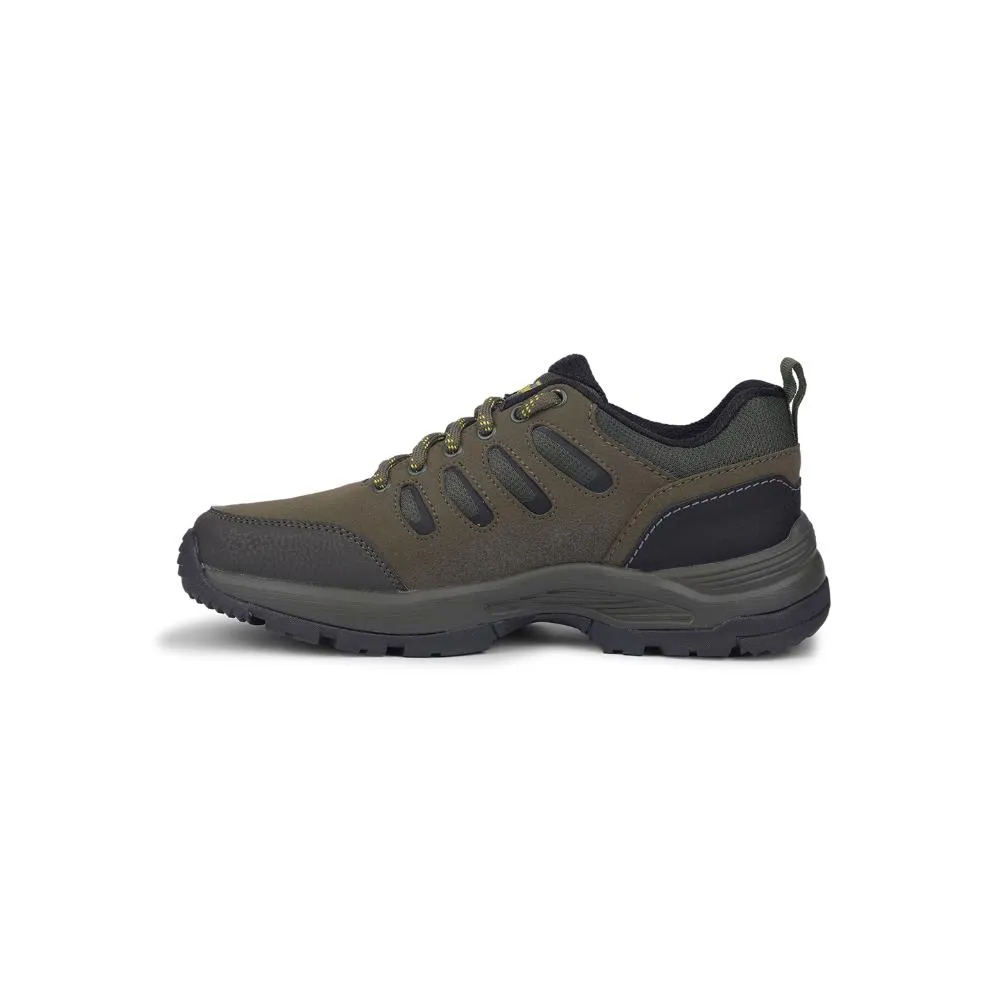 Leap7x Sports Trekking Olive Green Lacing Shoes For Men COLUMBO-1E By Liberty