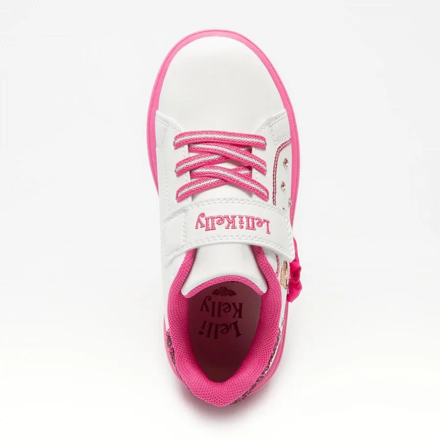 Lelli Kelly Mille Stelle Girls White Fuchsia Ballerina Trainer