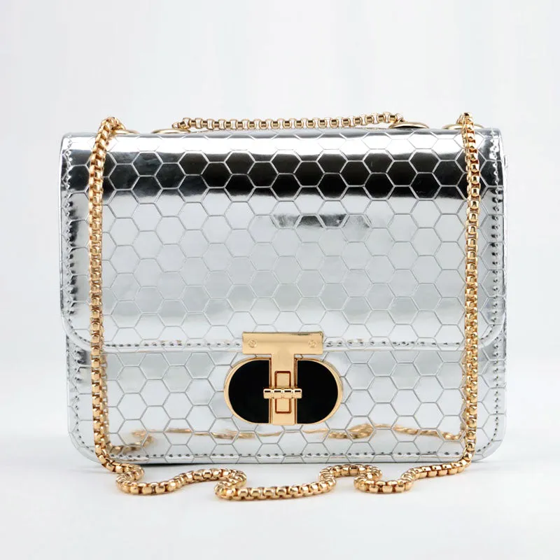 Luxury Look Textured Shoulder Bag Crossbody Bag