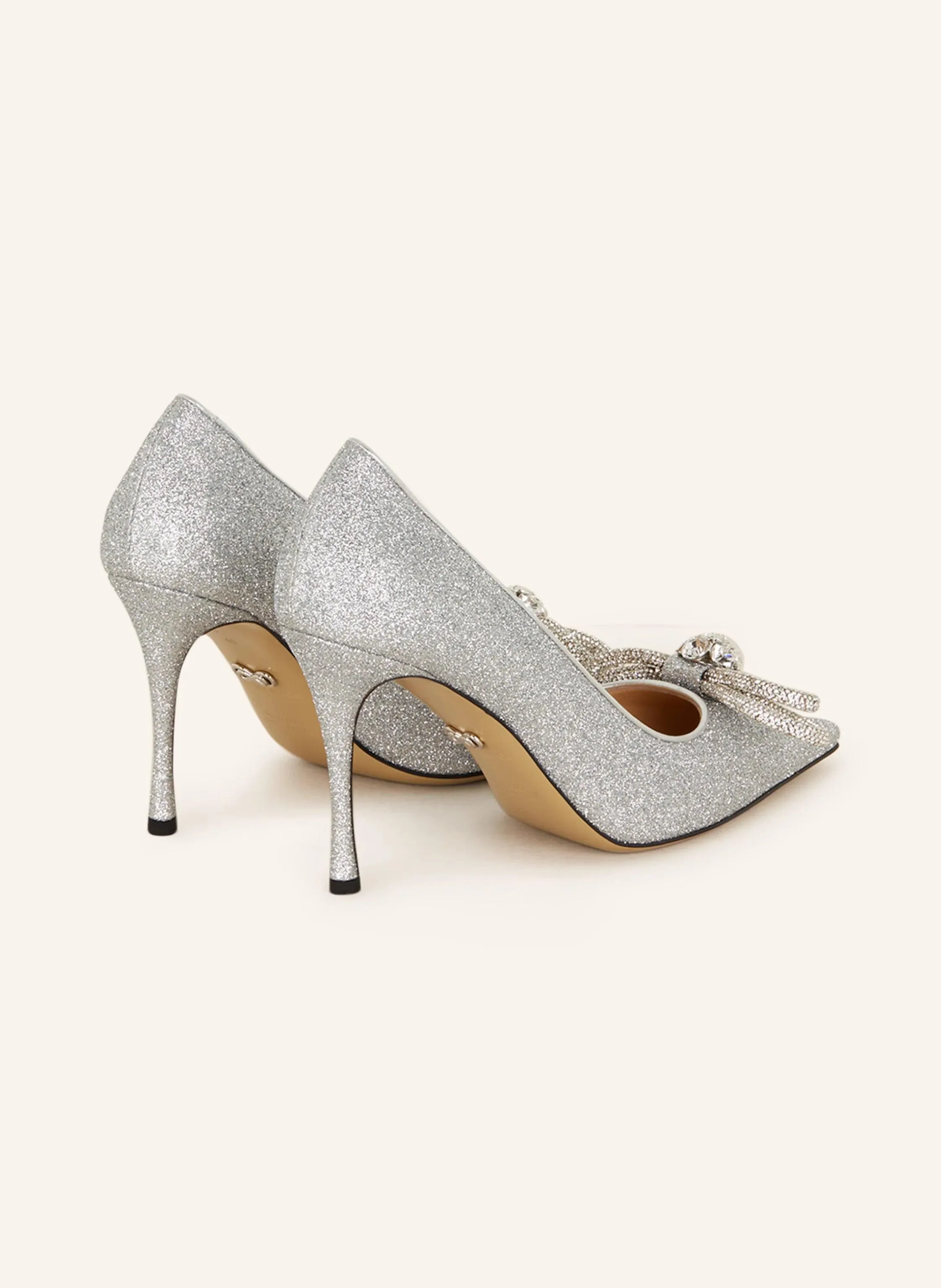 Mach & Mach Double Bow Crystal-Embellished Pumps