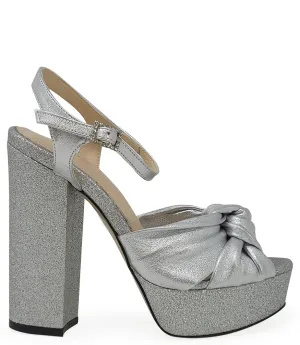 Marilu Silver Glitter Platform Heel