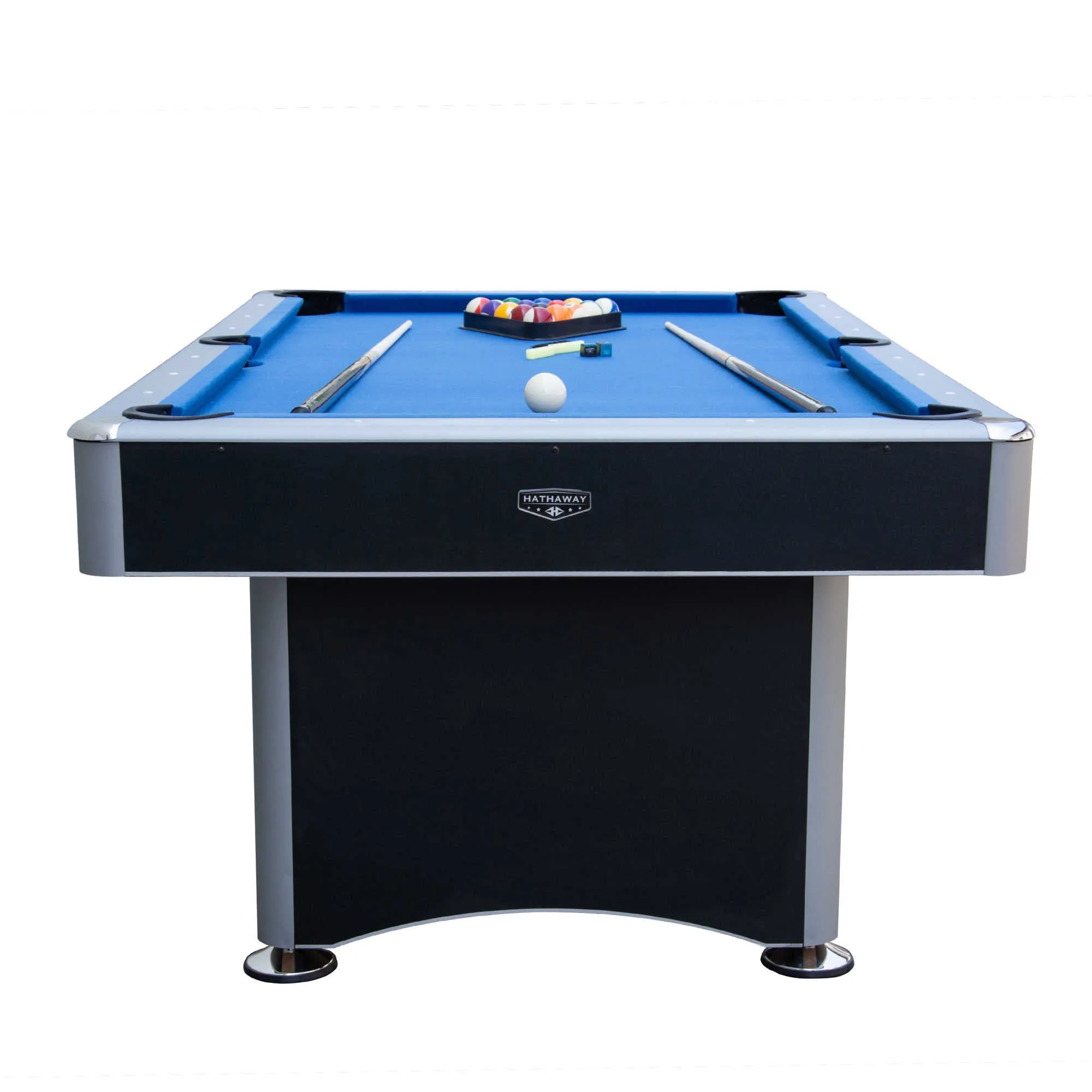 Maverick II 7-ft Pool Table with Table Tennis Top - Black with Blue Felt