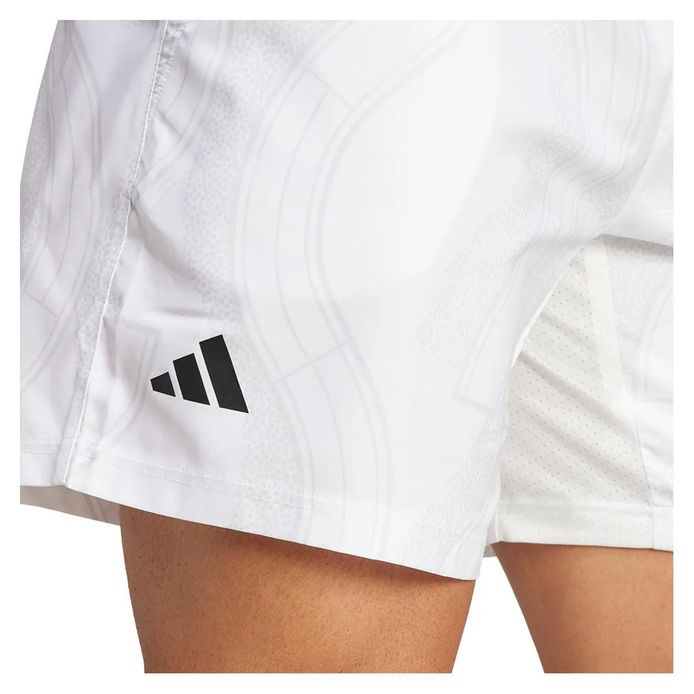 Men`s Club Graphic Tennis Short White and Grey One