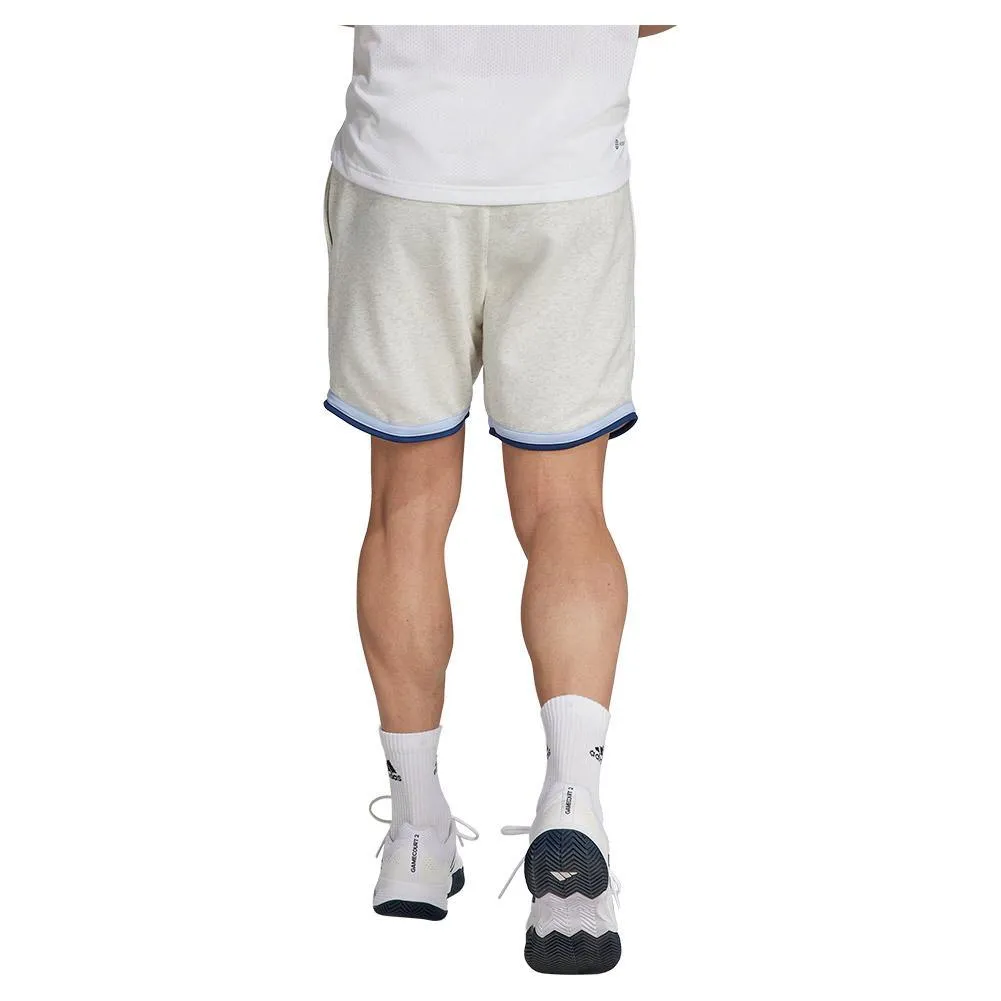 Men's Clubhouse 7 inch Premium Classic Tennis Shorts White Melange