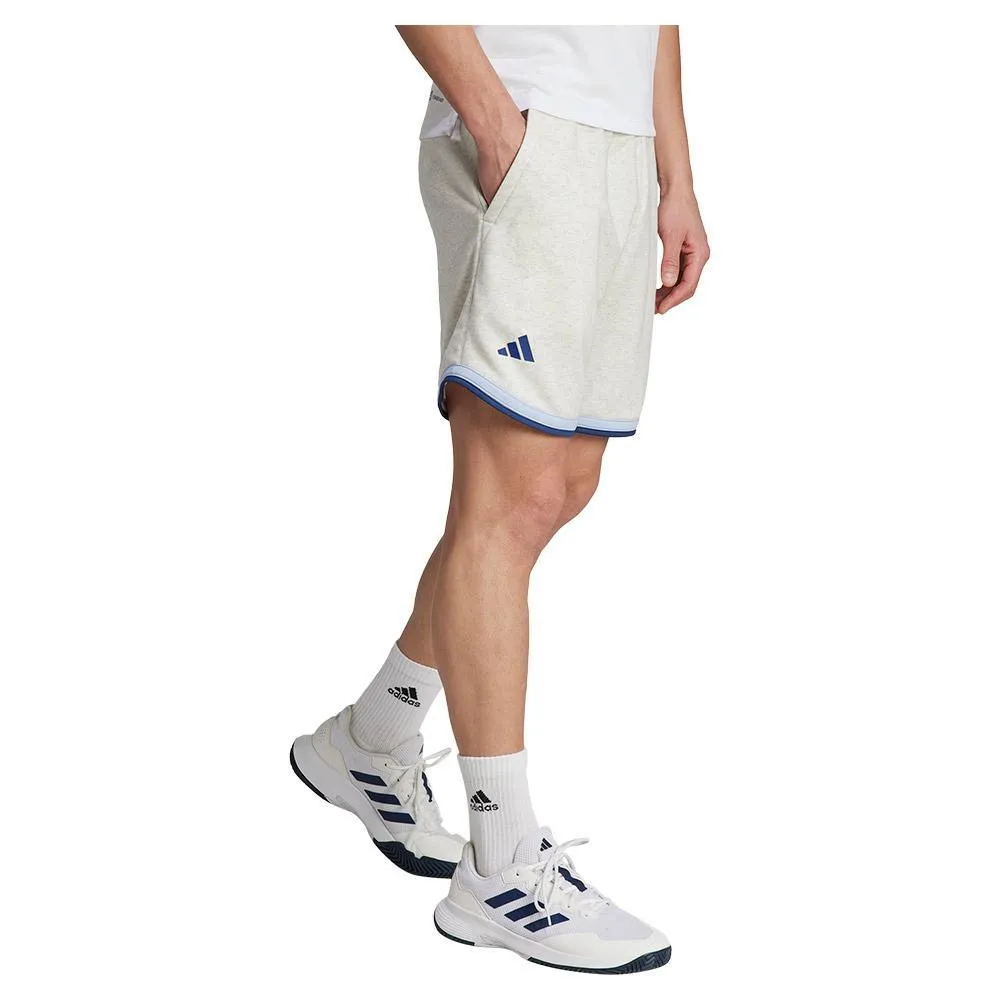 Men's Clubhouse 7 inch Premium Classic Tennis Shorts White Melange