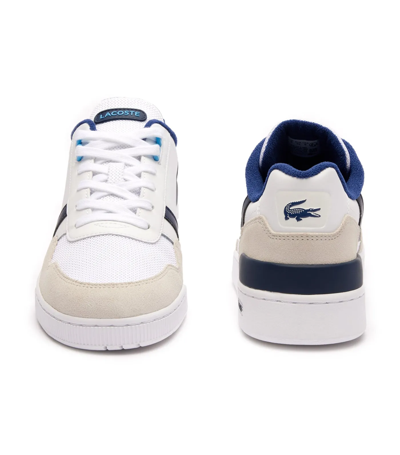 Men's T-Clip Contrasted Leather Trainers  White/Blue