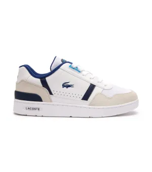 Men's T-Clip Contrasted Leather Trainers  White/Blue