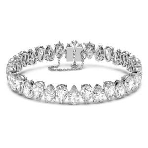 MILLENIA BRACELET, PEAR CUT, WHITE, RHODIUM PLATED