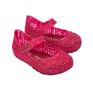 Mini Melissa Mini Campana Papel - Raspberry Glitter (Red) / Silver