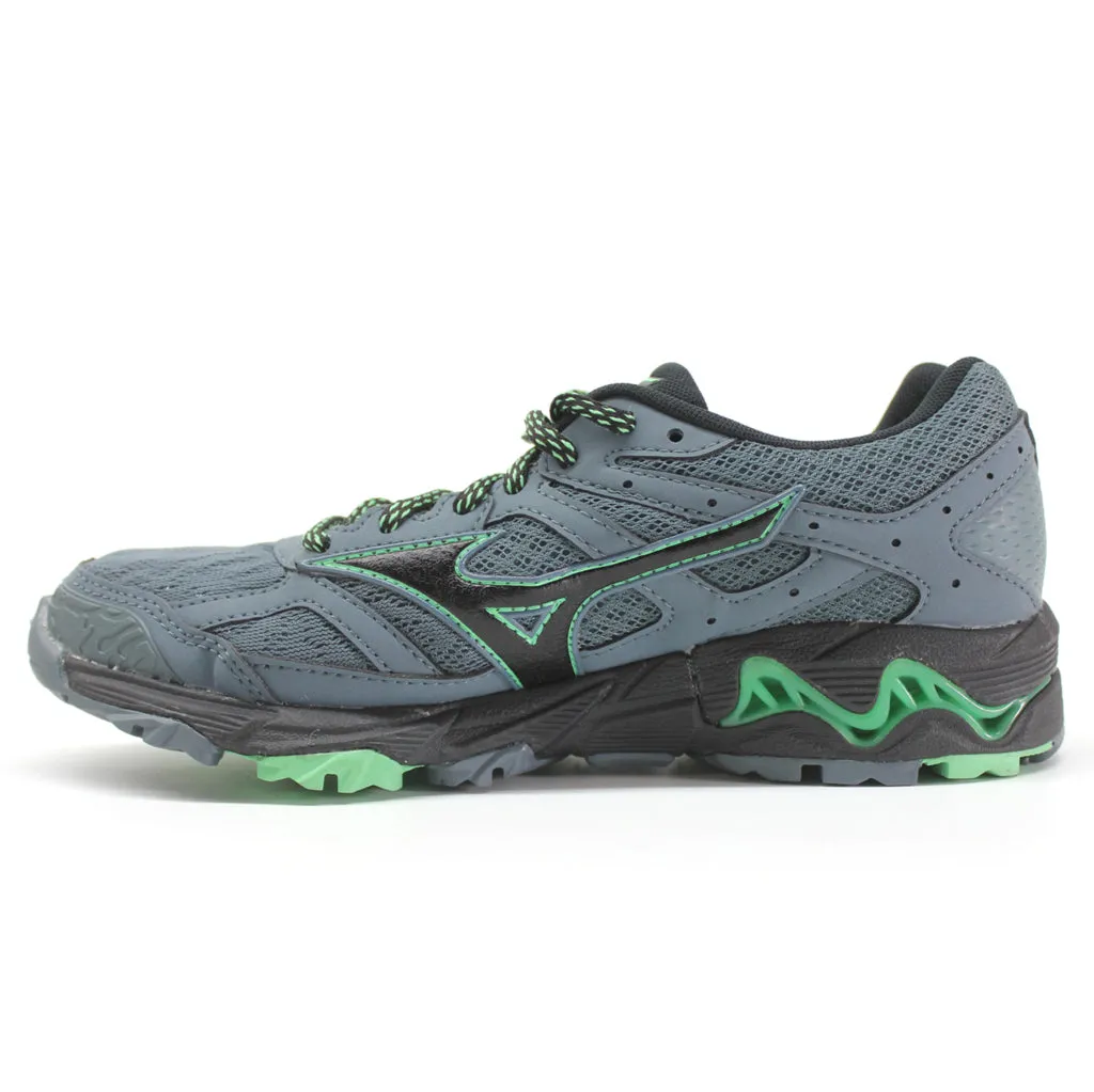 Mizuno Mens Wave Mujin 5 Textile Synthetic Black Grey Green Trainers - UK 5.5