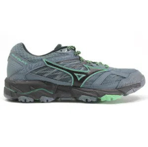 Mizuno Mens Wave Mujin 5 Textile Synthetic Black Grey Green Trainers - UK 5.5