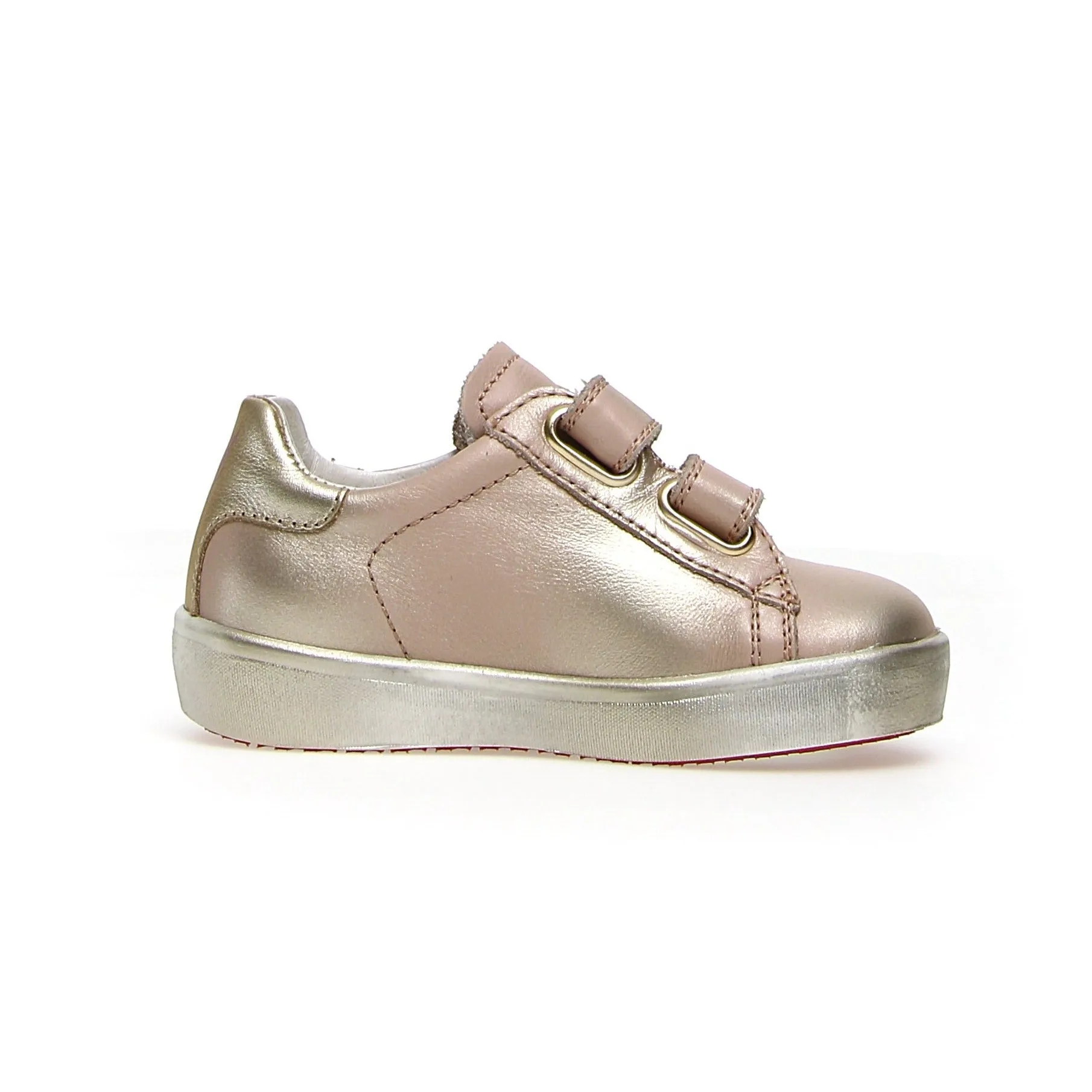 Naturino Girl's Annie Vl Calf/Suede Glitter Squeeze Sneakers - Cipria/Platinum