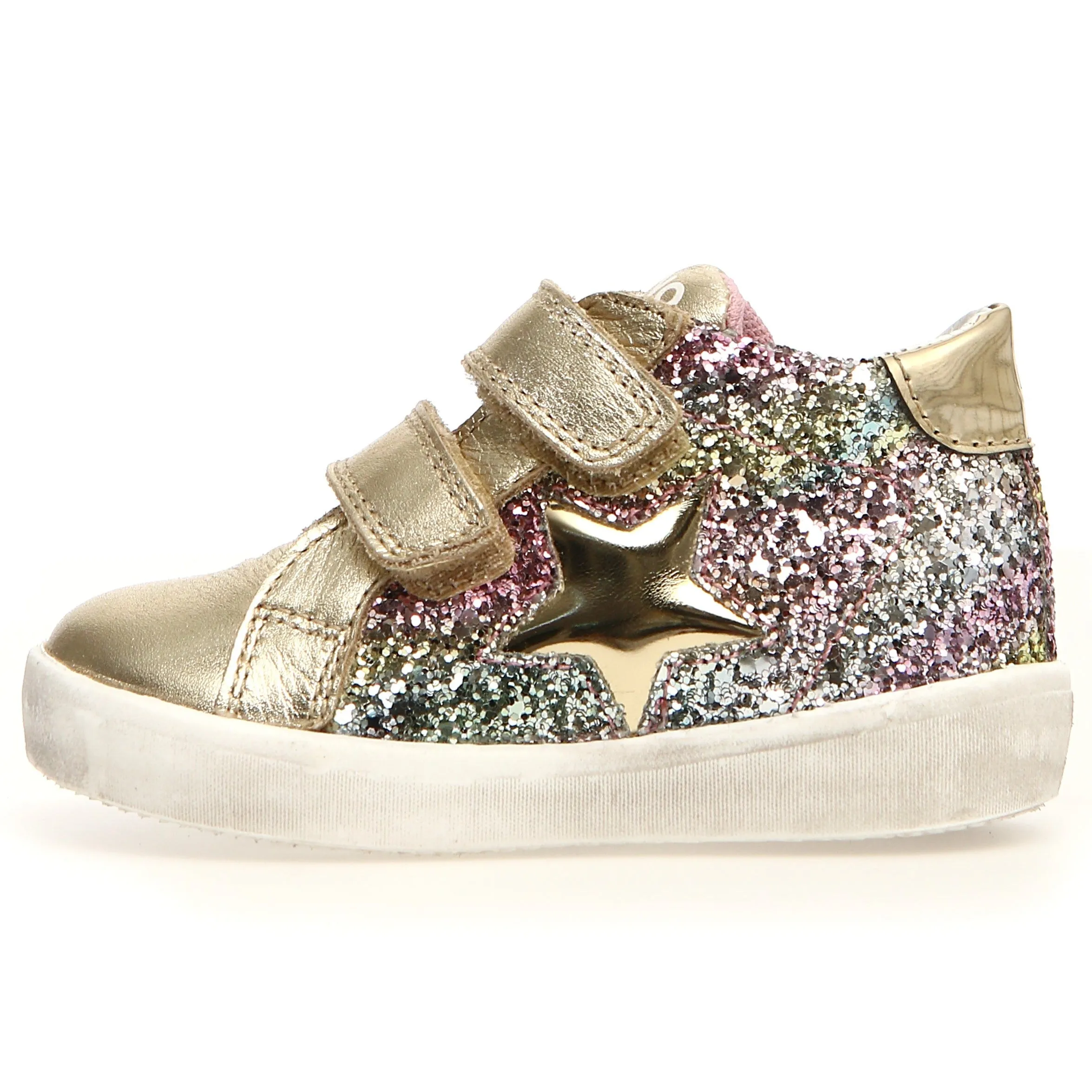 Naturino Girl's Dorrie Vl Metallic Glitter Shoes - Platinum