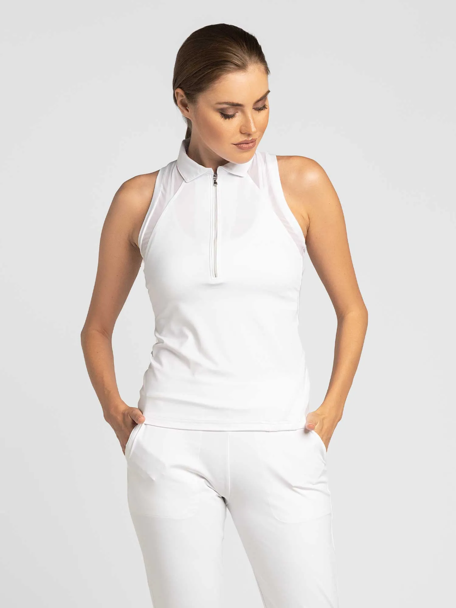 Neisha Classic Sleeveless Polo - White