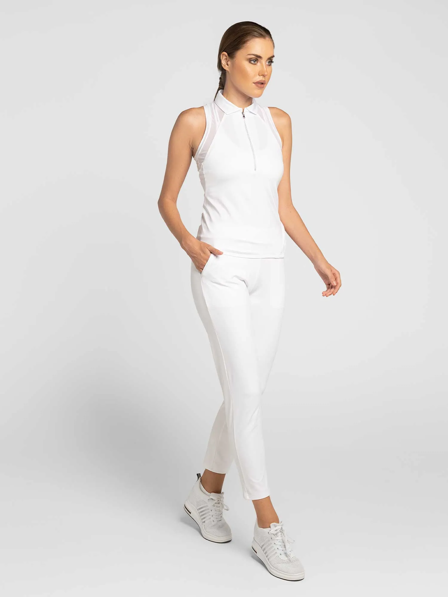 Neisha Classic Sleeveless Polo - White