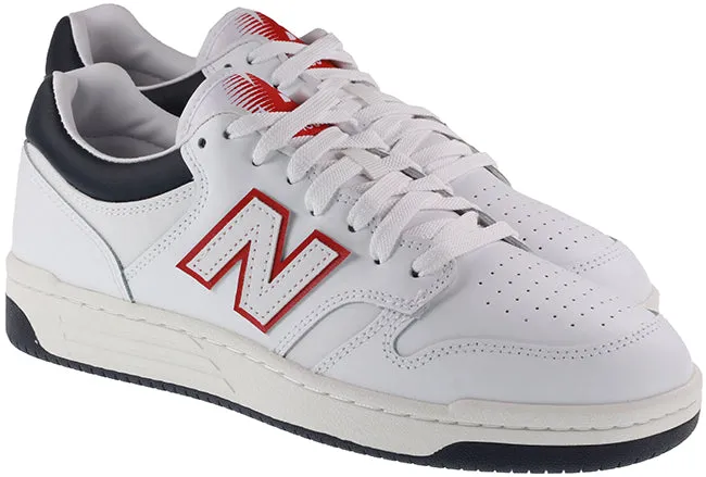 New Balance Trainers Mens 480 Leather White Navy Red