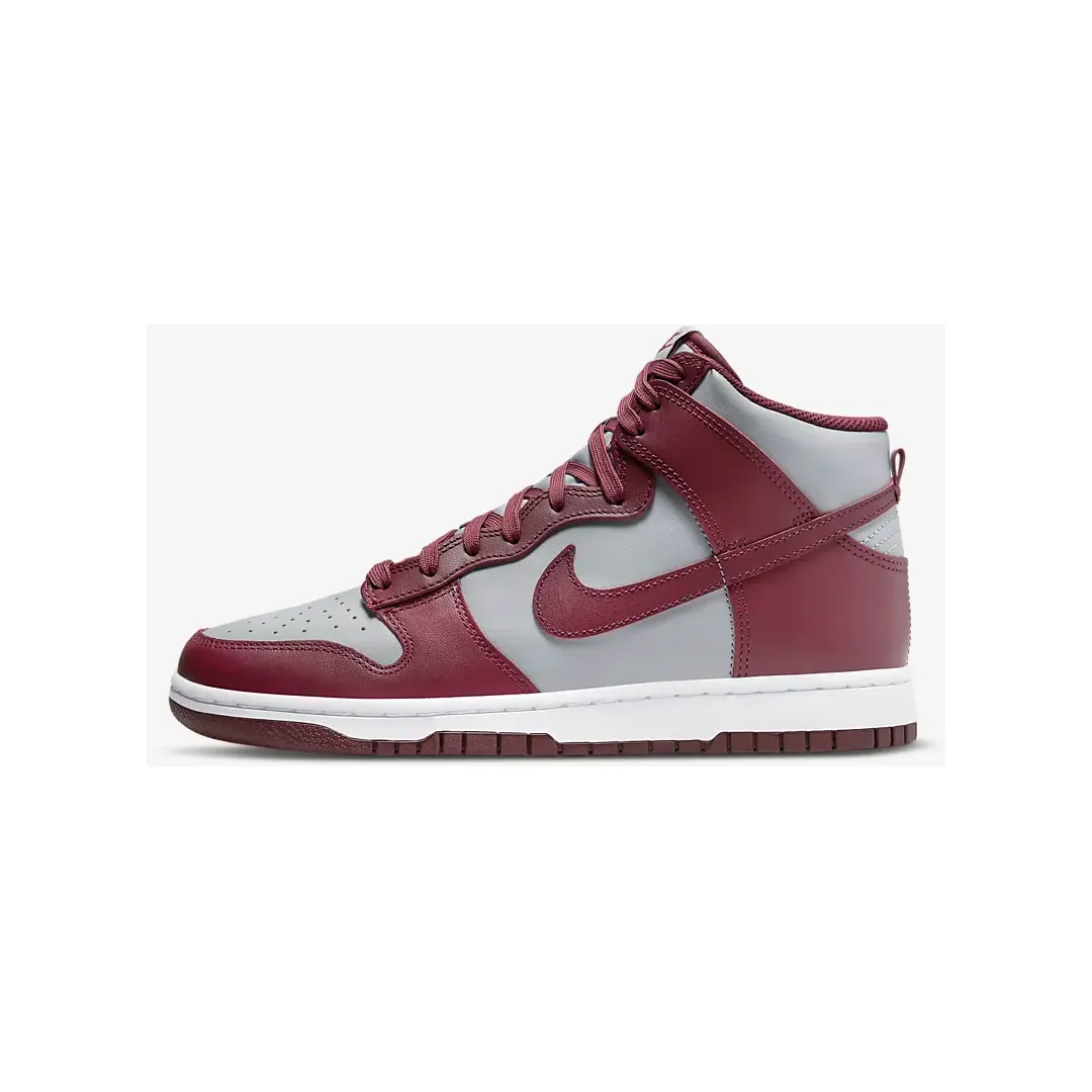 Nike Men's Dunk High Retro Shoes - Dark Beetroot / Wolf Grey / White / Dark Beetroot