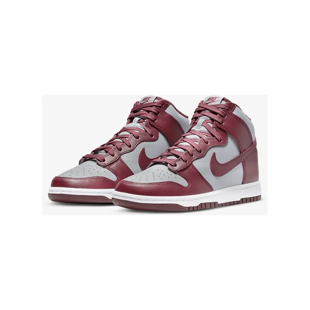 Nike Men's Dunk High Retro Shoes - Dark Beetroot / Wolf Grey / White / Dark Beetroot