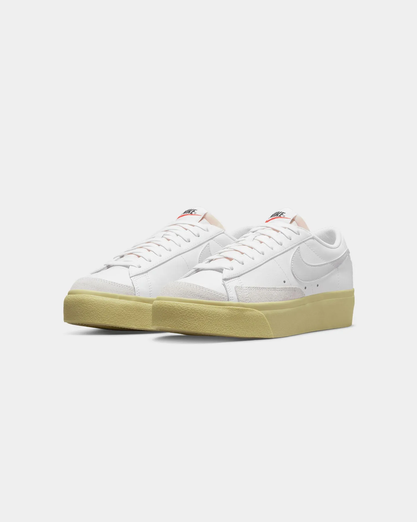 Nike Women's Blazer Low Platform Shoes White/White-Lemon