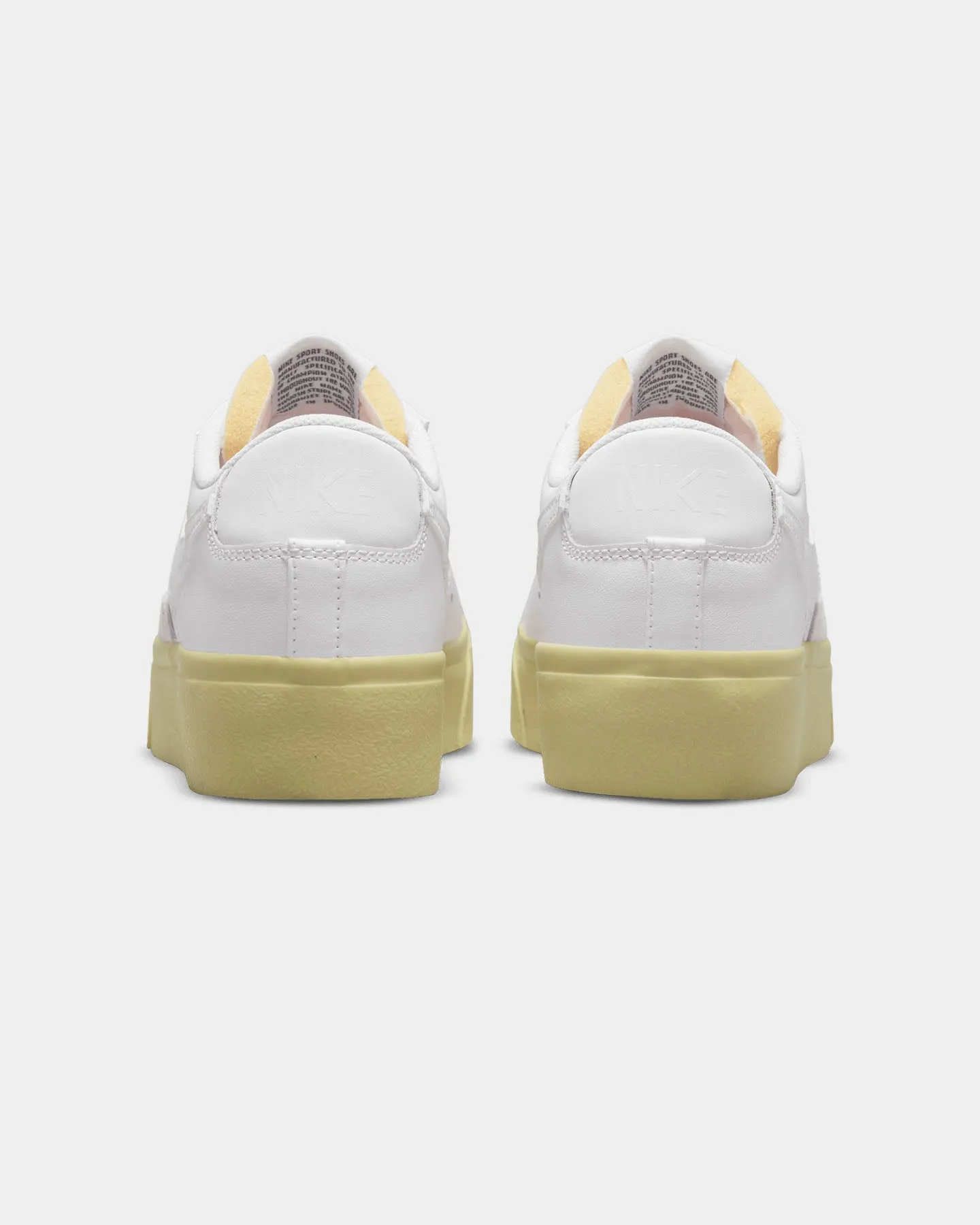 Nike Women's Blazer Low Platform Shoes White/White-Lemon