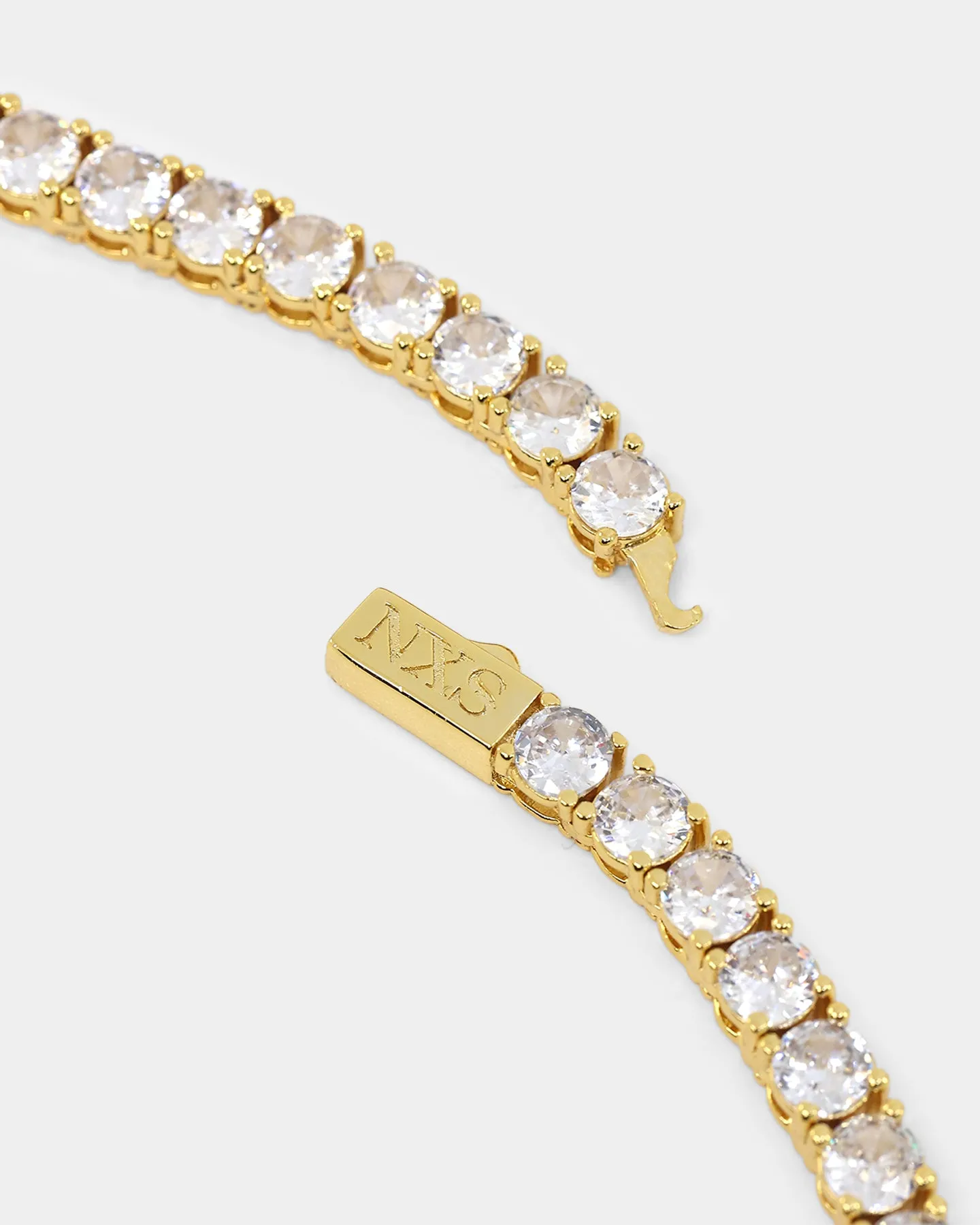 NXS Iced Cross Tennis Chain Iced Gold