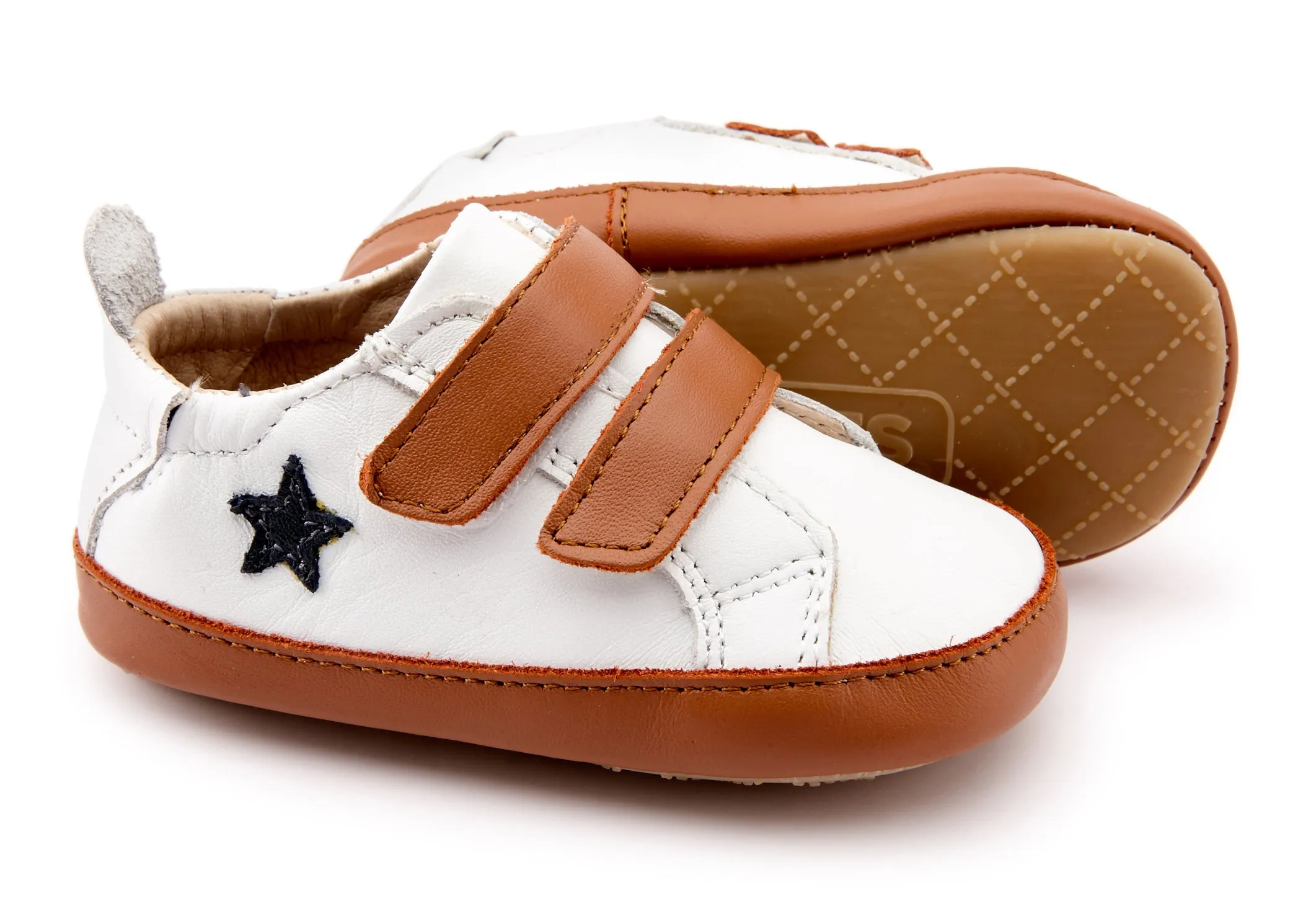 Old Soles Boy's and Girl's 0037R Star Markert Shoes - Snow/Tan/Navy