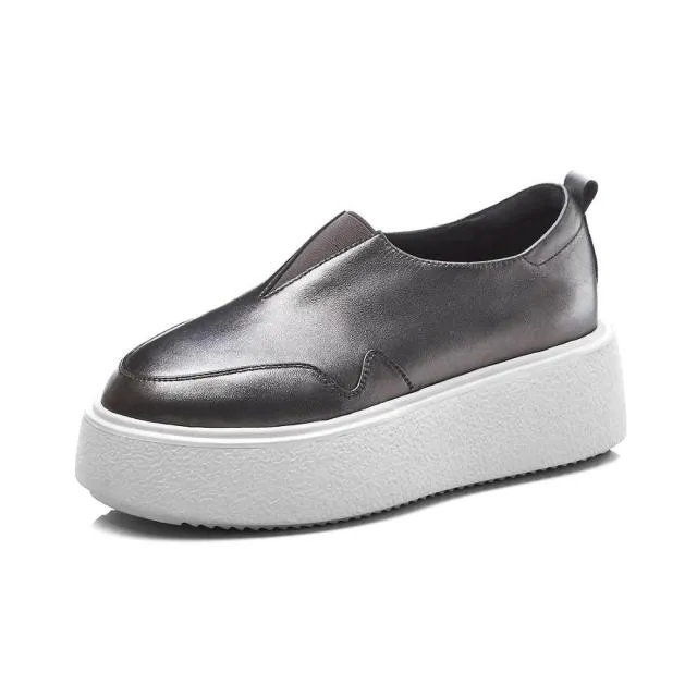 Omi Women's Platform Casual Vulcanized Shoes