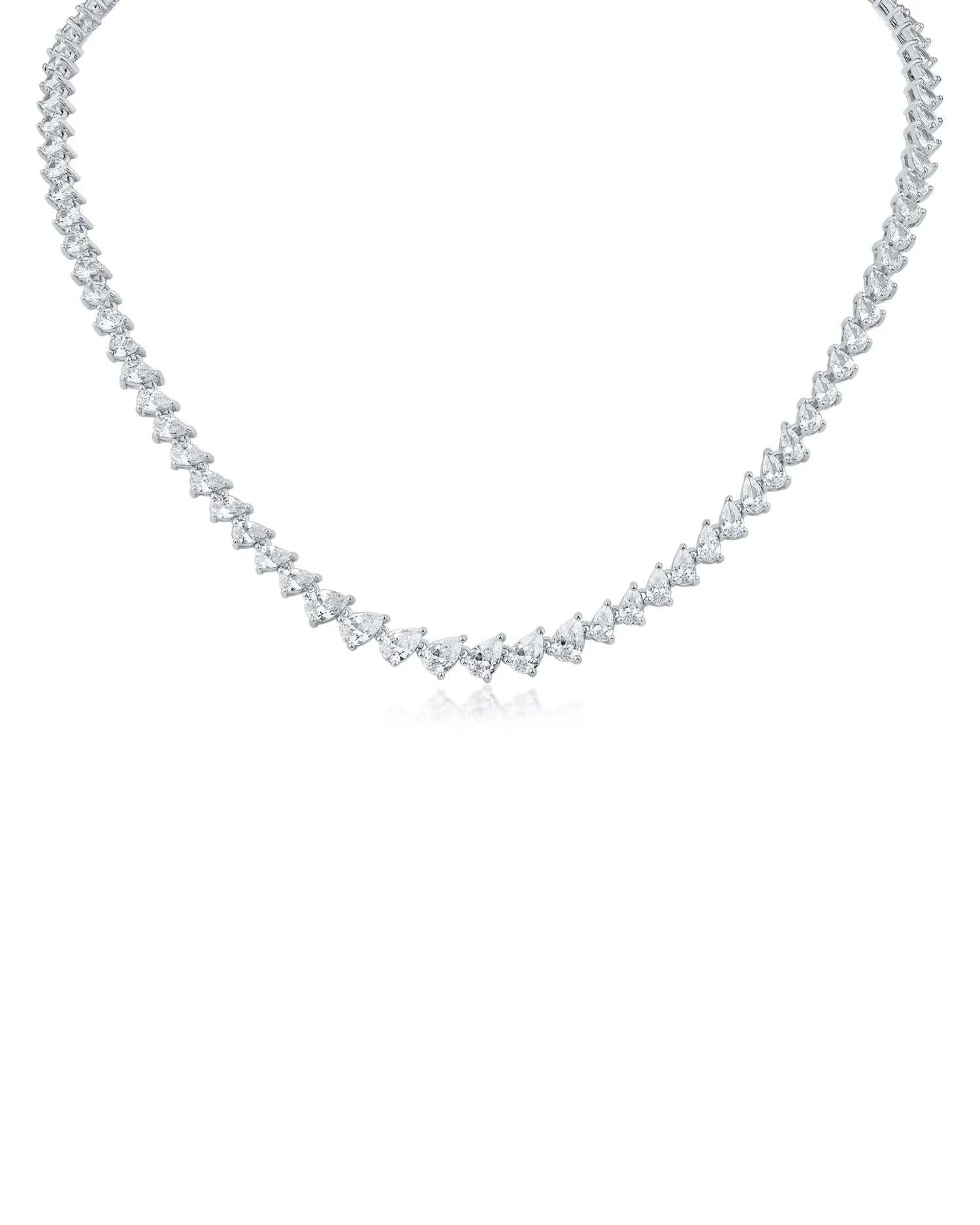 Pear CZ Tennis Necklace